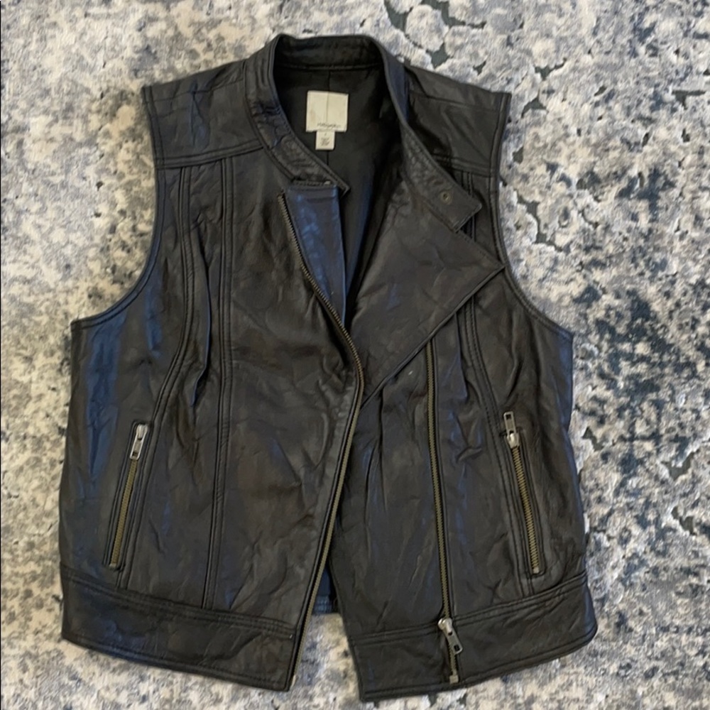 Real leather vest